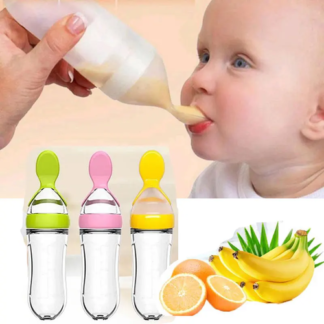 Biberon Silicone avec Cuillère – Distributeur Alimentation Bébé