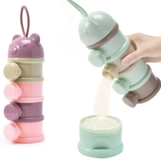Boîte à Lait en Poudre Bébé 4 Étages – Doseur Ourson Nomade