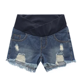 Short en Jean de Grossesse – Taille Basse