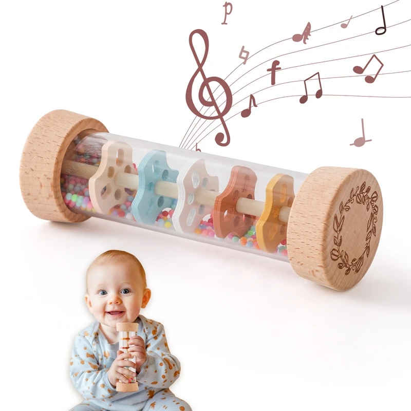 Bâton de Pluie Montessori – Jouet d'Éveil Sensoriel Sablier Musical