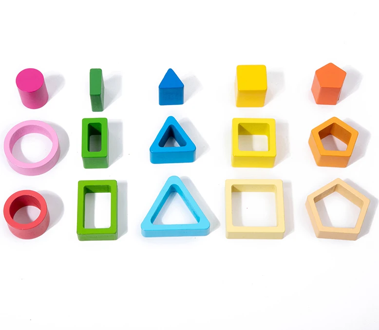 Jouet de Tri et d'Empilage en Bois Montessori – Formes et Couleurs – Image 5