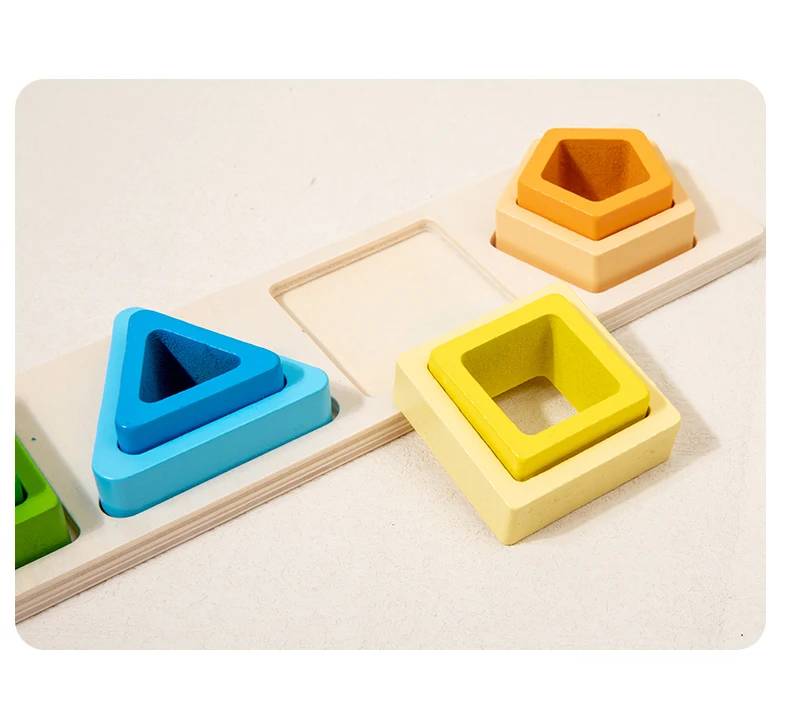 Jouet de Tri et d'Empilage en Bois Montessori – Formes et Couleurs – Image 6