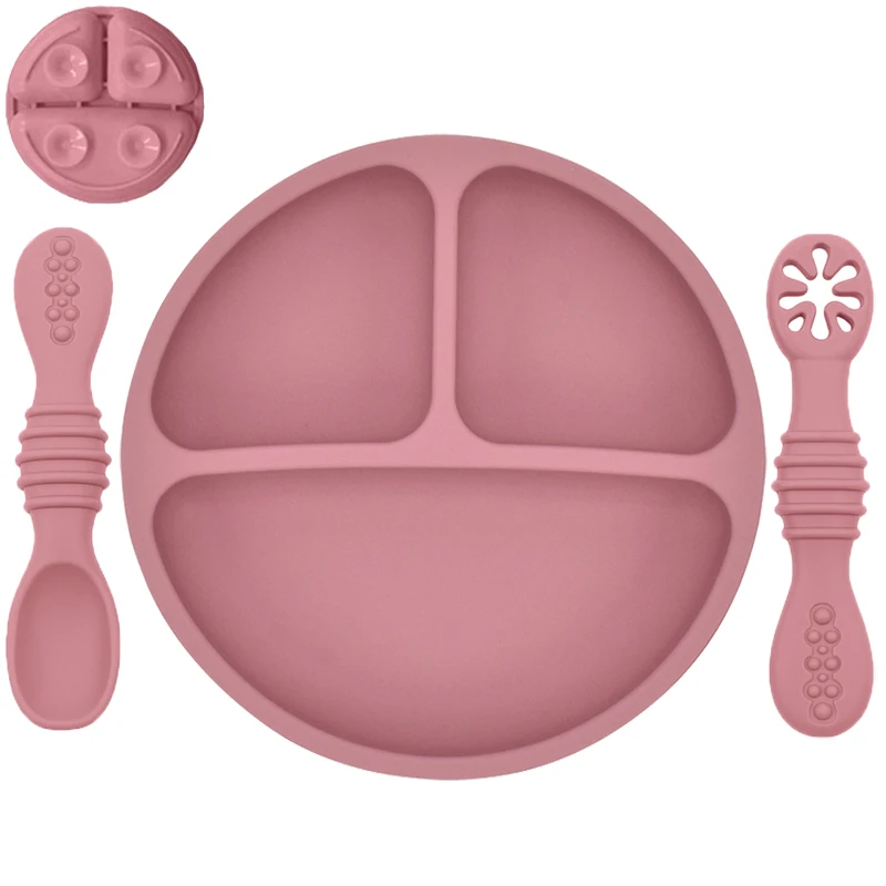 Set Repas Bébé Silicone à Ventouse – Assiette Anti-Renversement et Cuillère – Image 3