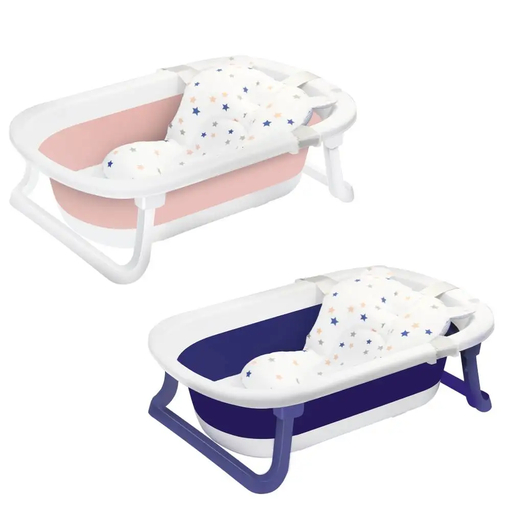 Baignoire Bébé Pliable – Baignoire de Voyage 0-24 mois avec Coussin – Image 3