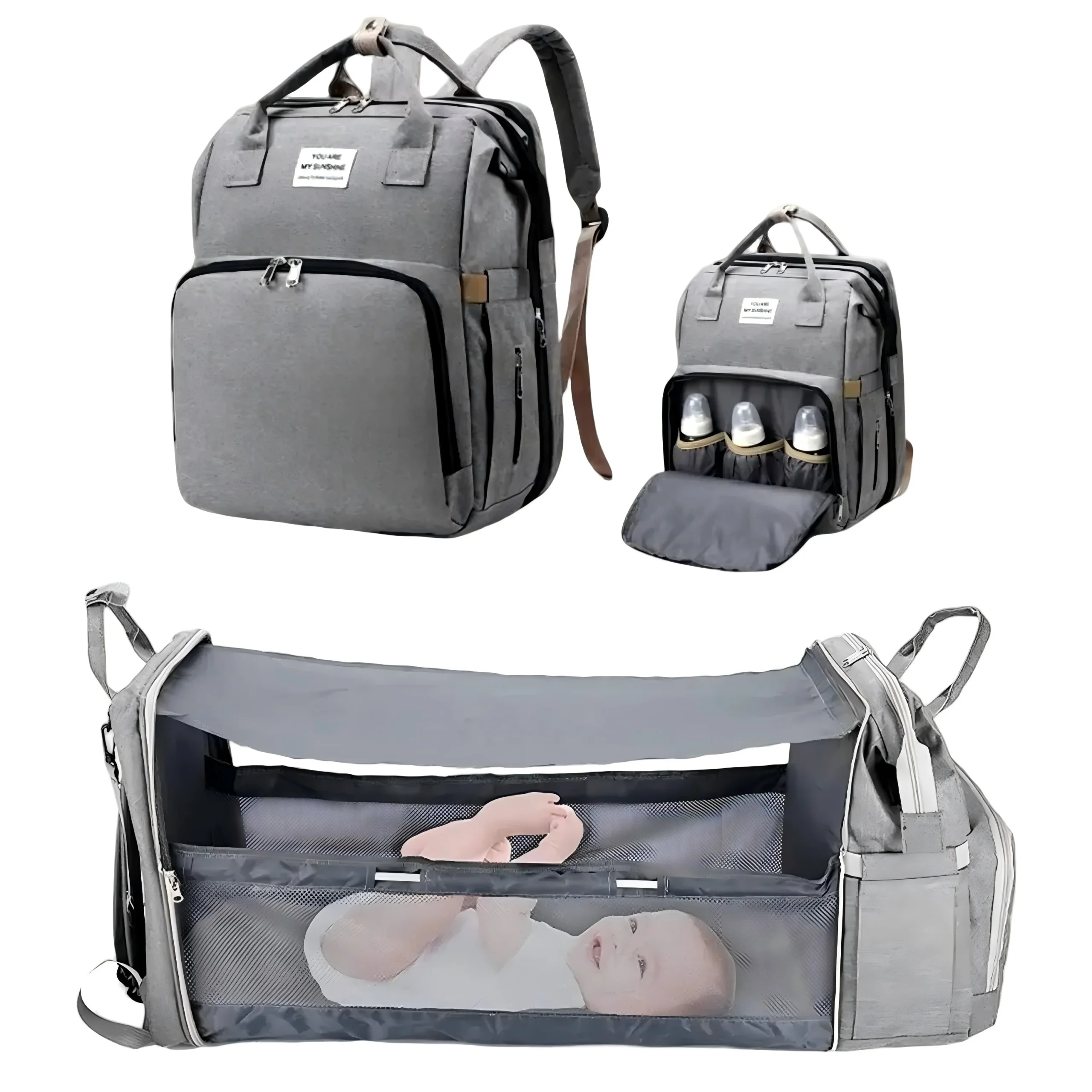 Sac à Langer 3-en-1 – Sac à Dos avec Lit Bébé Pliable – Image 2