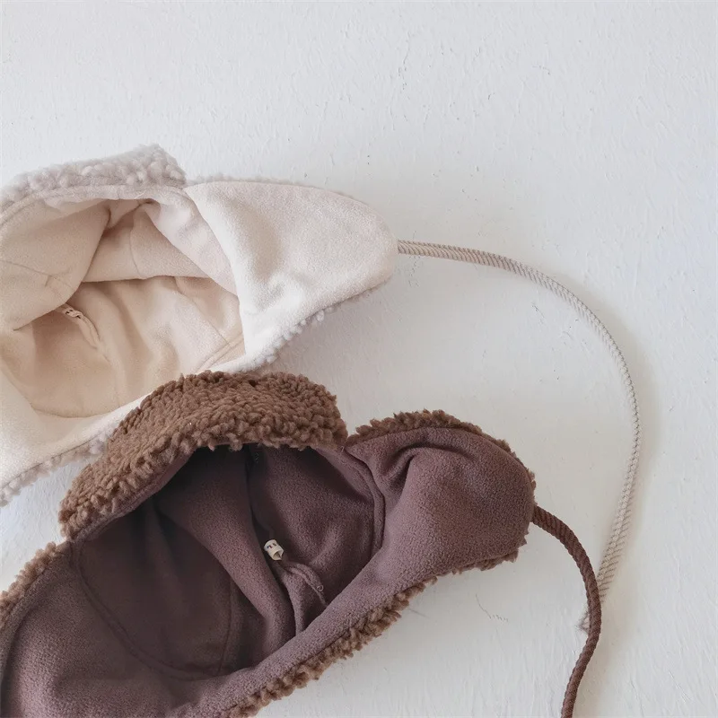 Bonnet Chapka Bébé en Sherpa – Doublé Polaire à Nouer – vue 3