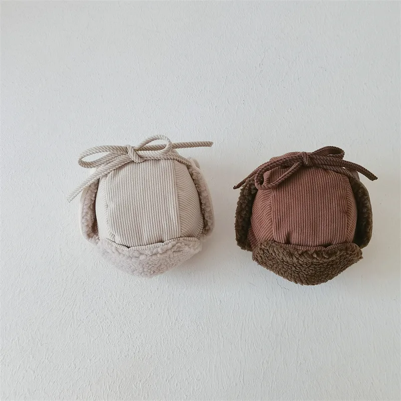 Bonnet Chapka Bébé en Sherpa – Doublé Polaire à Nouer – vue 2