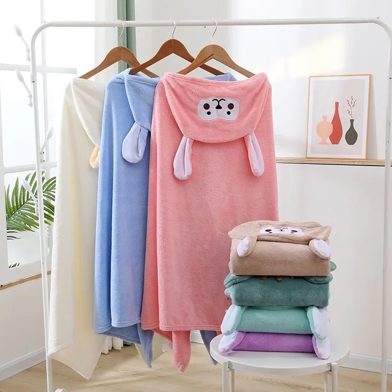 Cape de Bain Bébé à Capuche – Oreilles d'Ourson en Flanelle Douce – vue 3