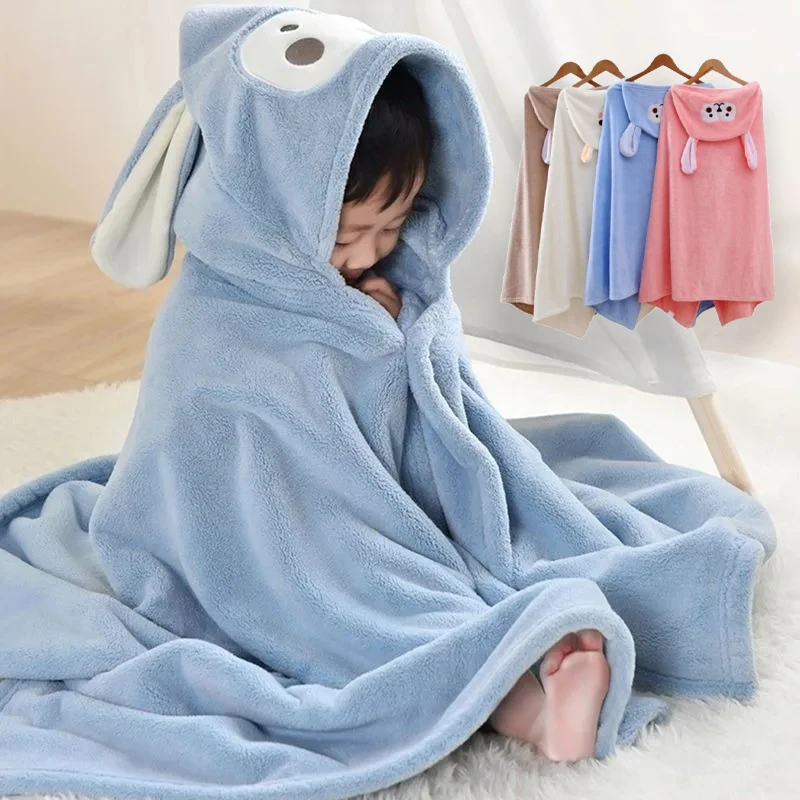 Cape de Bain Bébé à Capuche – Oreilles d'Ourson en Flanelle Douce – vue 2