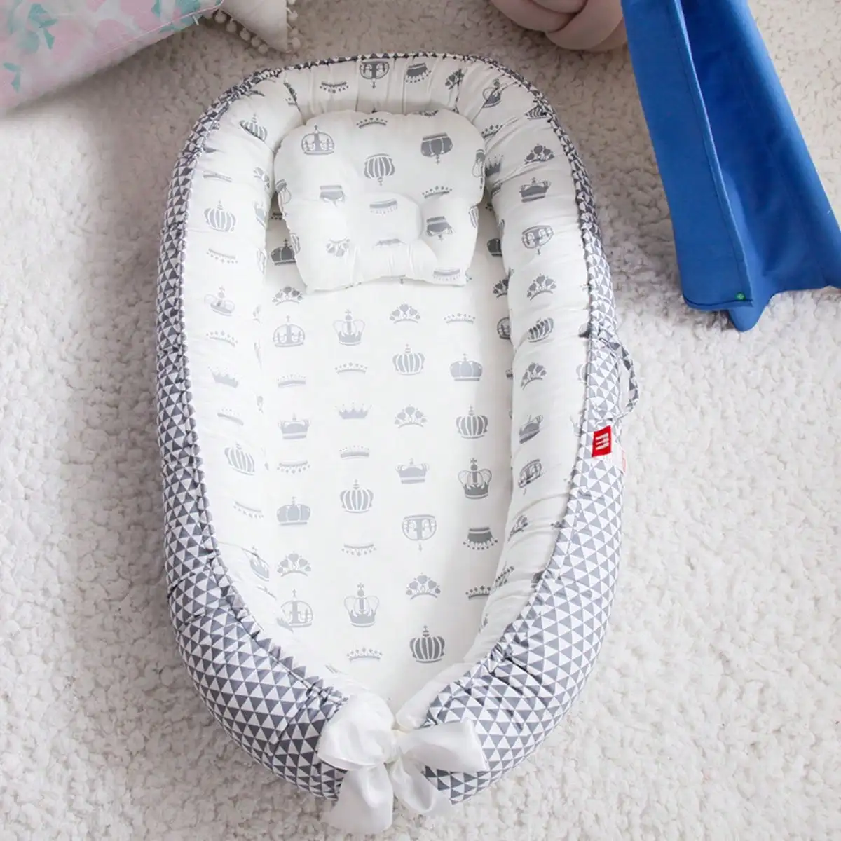 Nid Bébé Réducteur de Lit – Cocon Nouveau-Né en Coton Respirant