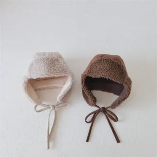 Bonnet Chapka Bébé en Sherpa – Doublé Polaire à Nouer