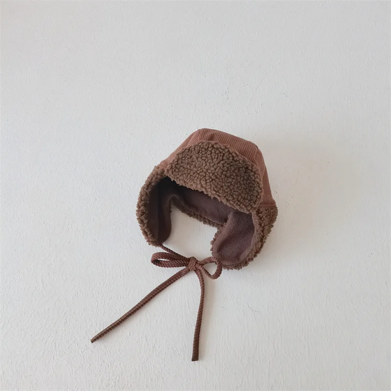 Bonnet Chapka Bébé en Sherpa – Doublé Polaire à Nouer – vue 5