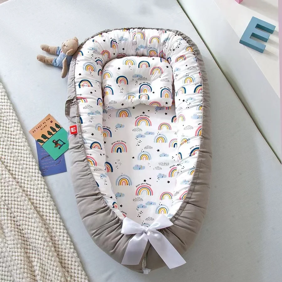 Nid Bébé Réducteur de Lit – Cocon Nouveau-Né en Coton Respirant