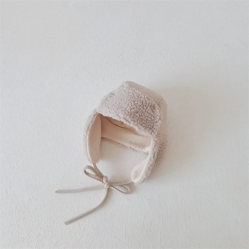 Bonnet Chapka Bébé en Sherpa – Doublé Polaire à Nouer – vue 4